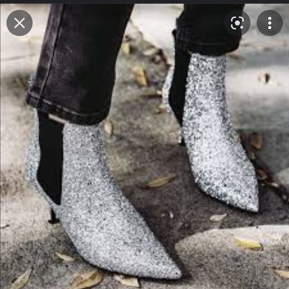 Anine Bing Stevie Silver Glitter boots NWOT - Picture 10 of 11